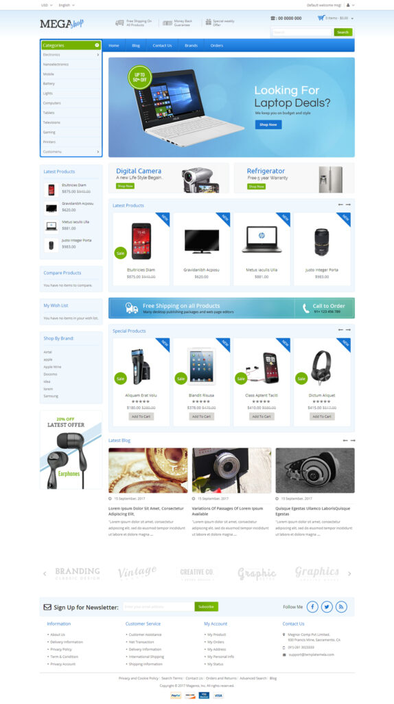 Mega Shop - Magento Responsive Template 