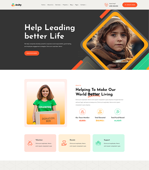 Anity | Charity & Donation HTML5 Template