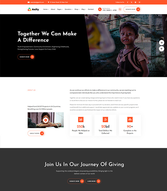 Anity | Charity & Donation HTML5 Template