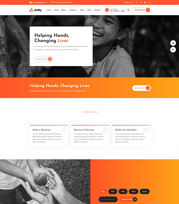 Anity | Charity & Donation HTML5 Template